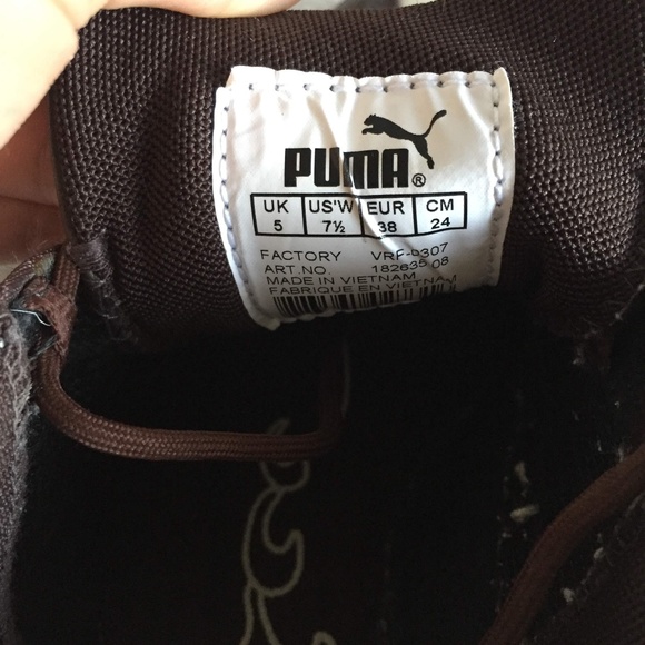 Puma Brown & Cream Embroidered Shoes - Picture 7 of 7